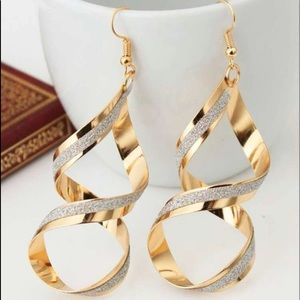 🆕 Glitter Metallic Spiral Dangle Earrings